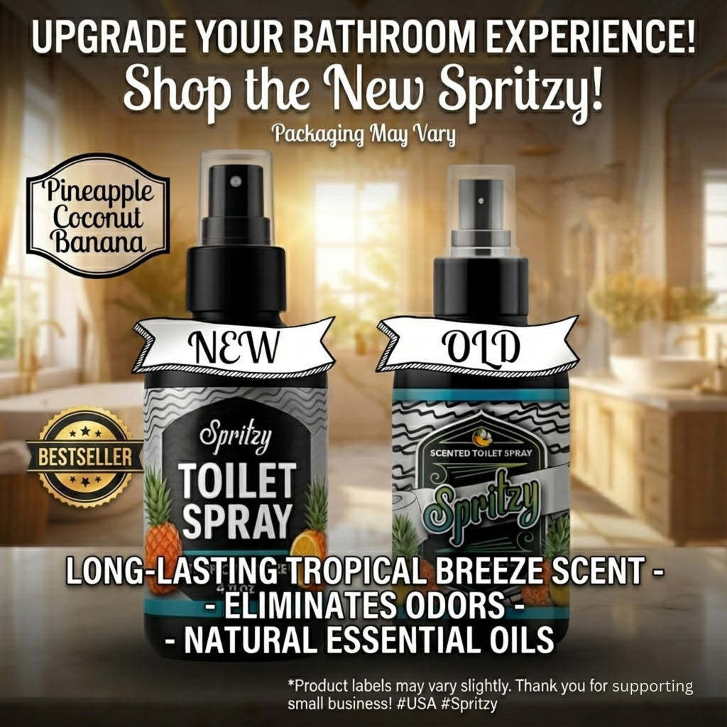 Toilet Spray (4 fl oz) | 600+ Sprays | Bathroom Spray w/Many Scents – Restroom & Bathroom Odor Eliminator – Essentials for a Fresh, Confident Bathroom (Tropical Breeze)
