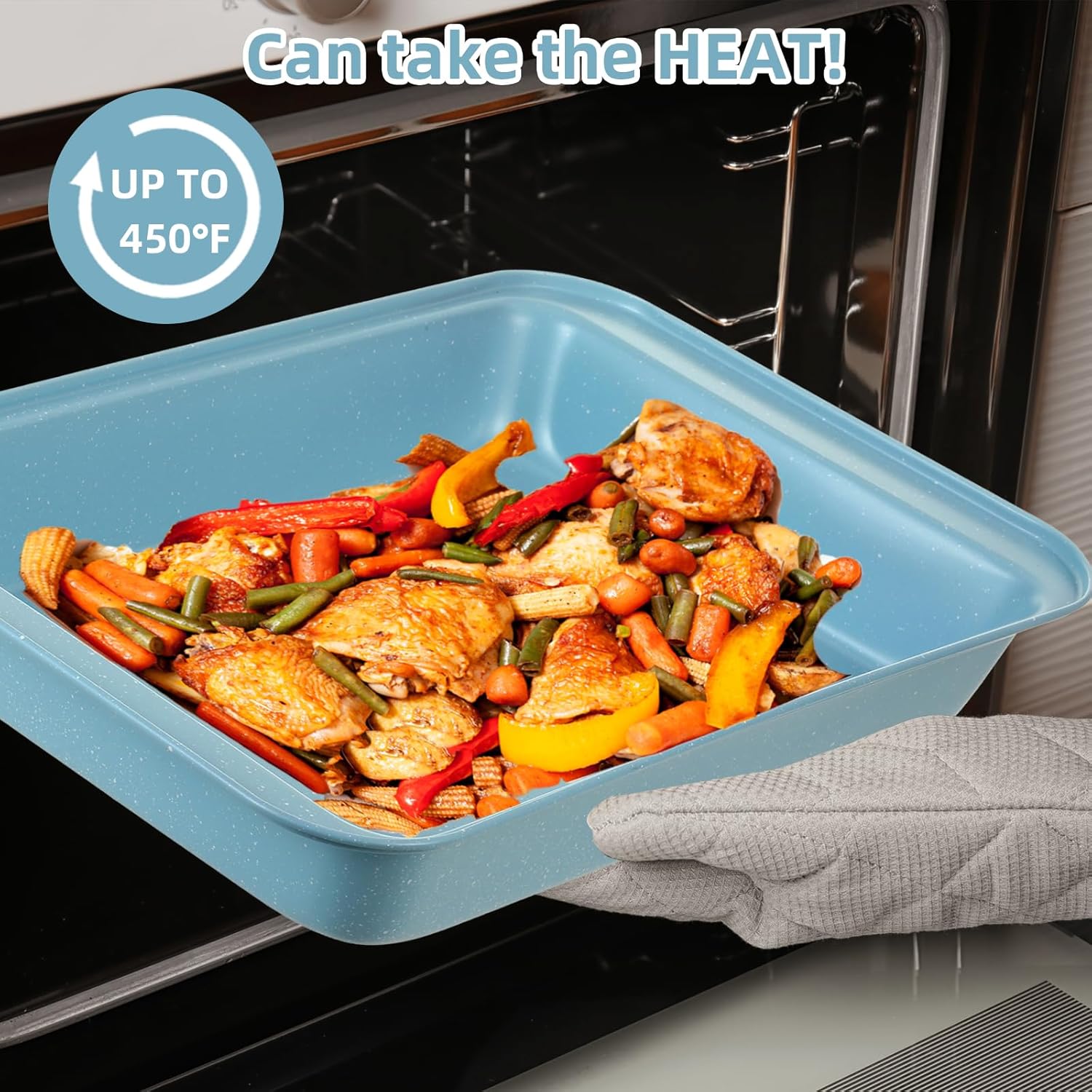 Skiennix 11-Piece Nonstick Baking Pans Set - Professional Carbon Steel Bakeware | Dishwasher Safe, Oven Safe to 450°F