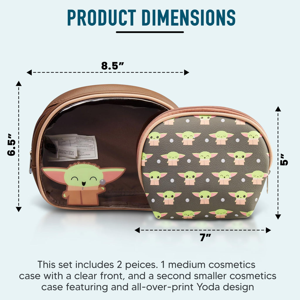 Loungefly Mandalorian Baby Yoda Grogu The Child 2 Piece Cosmetics Bag Set