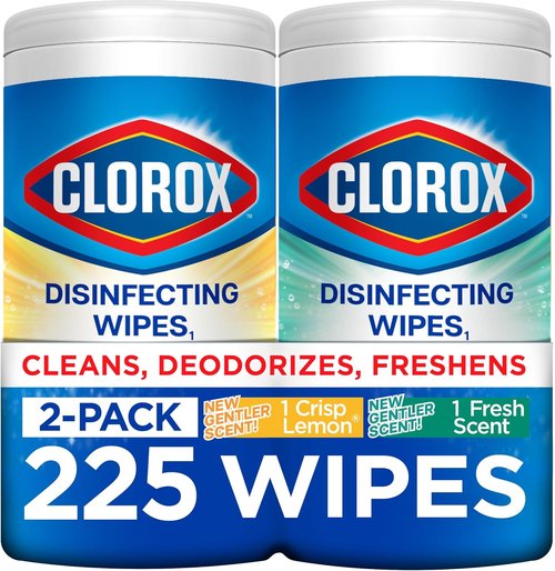 Clorox Disinfecting Cleaning Wipes - Bleach-Free Fresh Scent & Crisp Lemon | 75 Count, Pack of 2