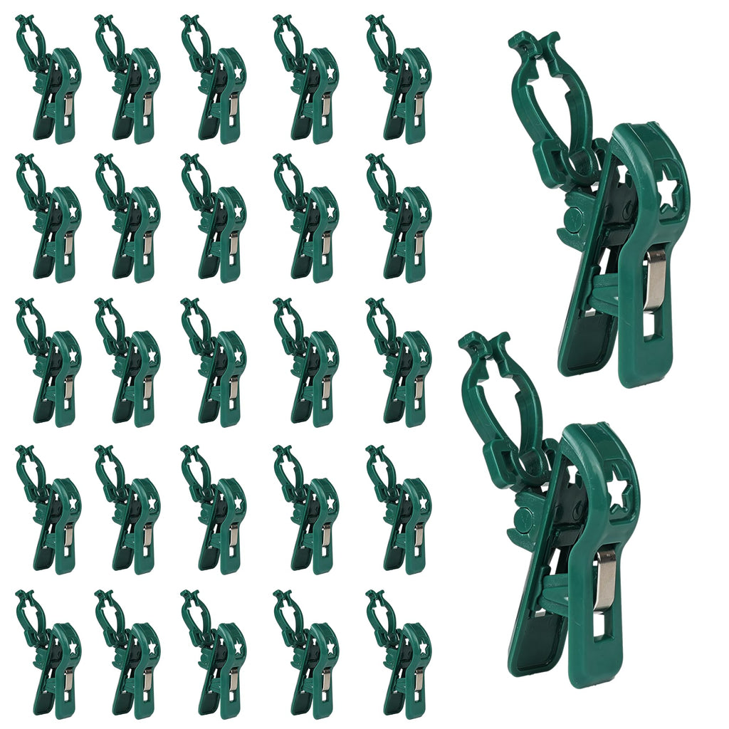 TW SHINE C7 C9 Christmas Lights Spring Clips, 100 Pack Holiday Lights Universal Quick Spring Clips for E12 E17, Weatherproof Shatterproof Clips Outdoor for Roof Fence Shingle Gutter