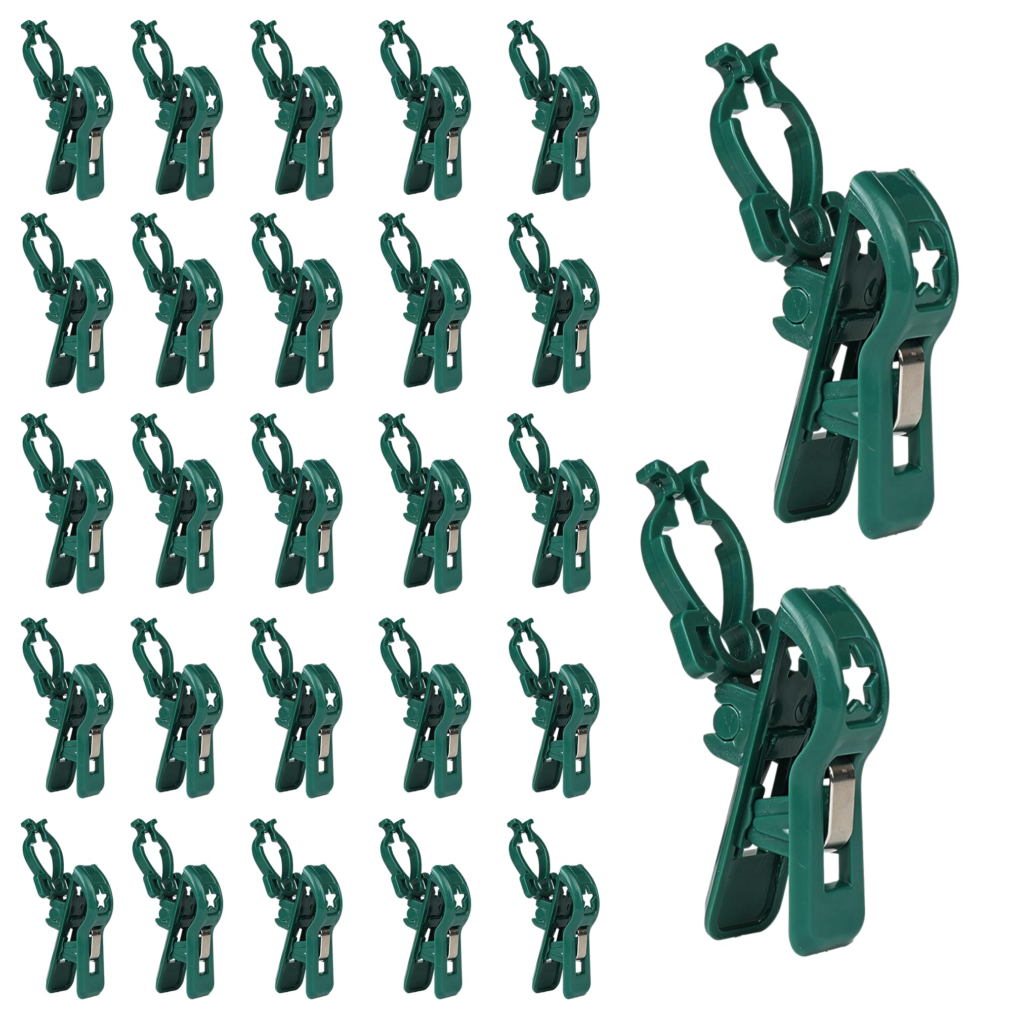 TW SHINE C7 C9 Christmas Lights Spring Clips, 100 Pack Holiday Lights Universal Quick Spring Clips for E12 E17, Weatherproof Shatterproof Clips Outdoor for Roof Fence Shingle Gutter