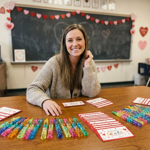 Noveread 24 Valentines Cards and Stacking Crayons 24 Pcs 5 Colors Panda Buildable Crayons 24 Pcs Valentines Greeting Cards for Prizes Goodie Bag Fillers Party Supplies