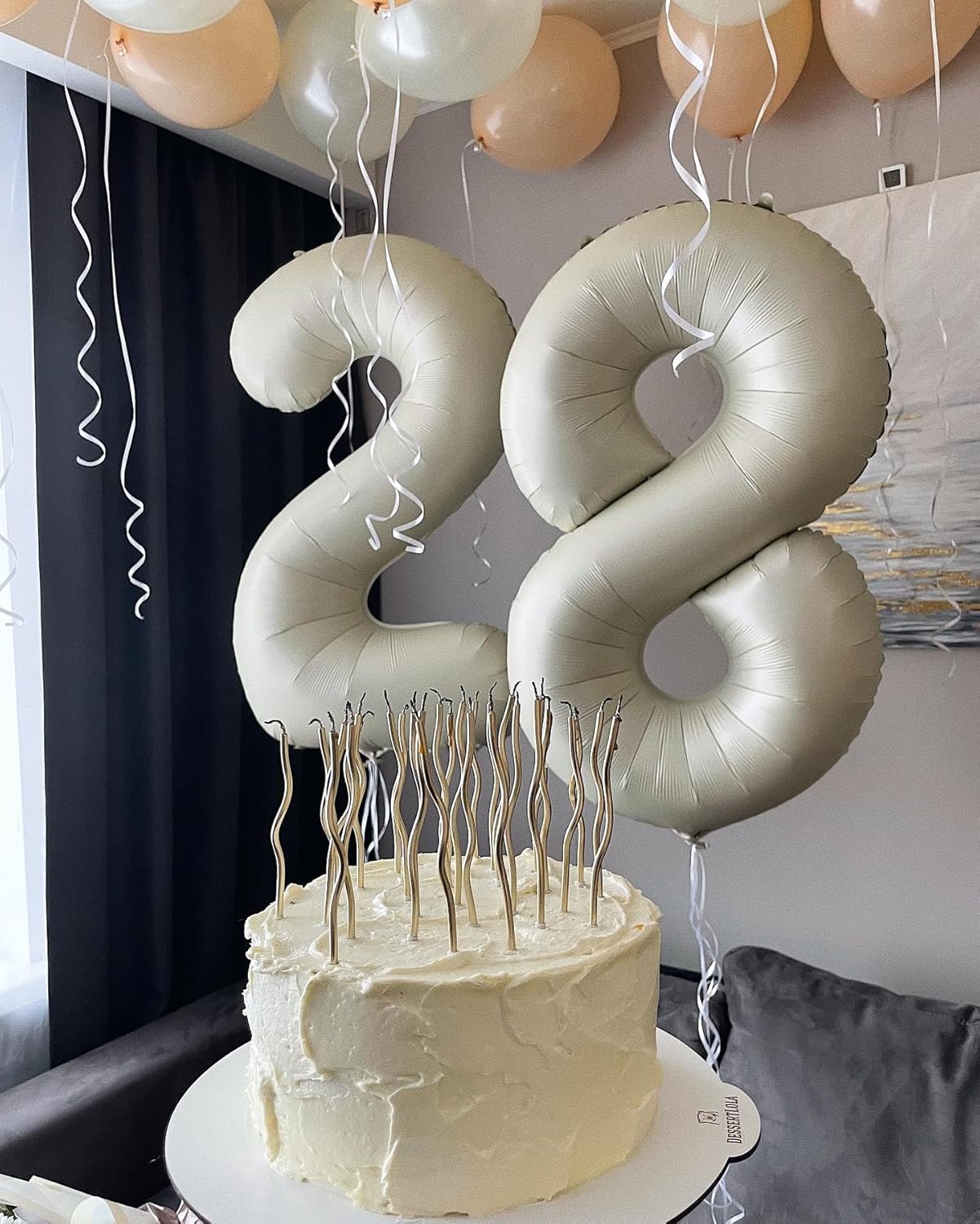 Number 8 Balloon - Cream 40 Inch Birthday Decoration for Boys & Girls | Party Supplies