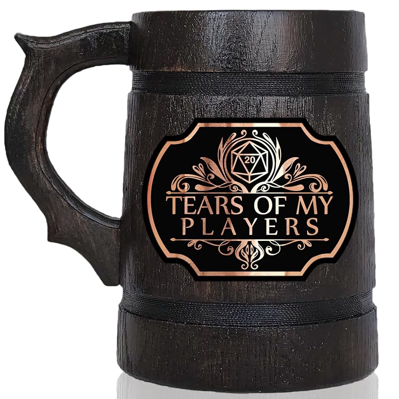Oak Wood 17oz Tears of My Players Mug – DnD DM Gift Beer Stein