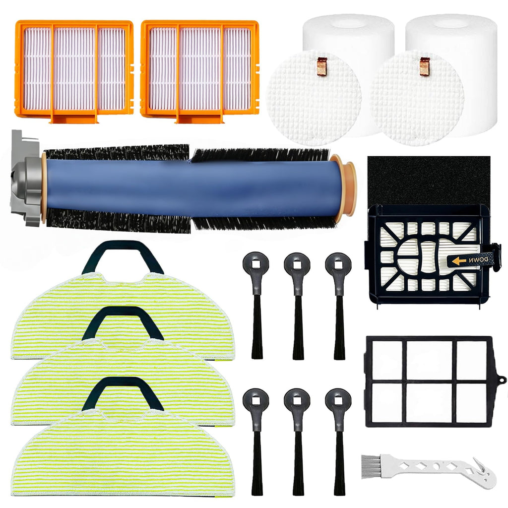 Replacement Parts Compatible with Shark AV2610WA AV2630WA RV2610WA AV2620WA Matrix Plus 2- in-1 Robot Vacuum Cleaner,1 Main Brush,2 Filters,3 Mop Pads,6 Side Brushes,1 Pre Filter,1 Filter
