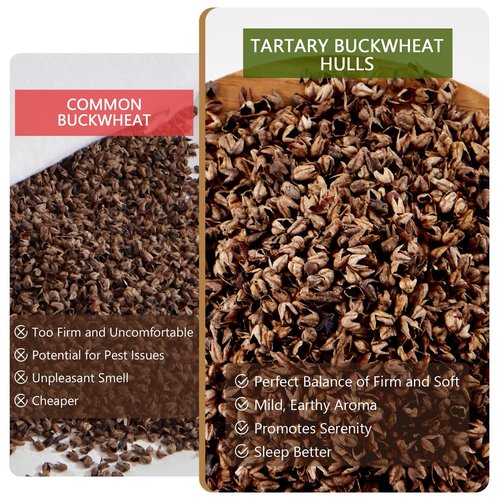 APOBUY 20x26 Large Organic Buckwheat Pillow with Dual-Layer Pillowcase and Extra Tartary Buckwheat Hulls, Adjust Height and Firmness, Neck Support Pillow for Back and Side Sleepers