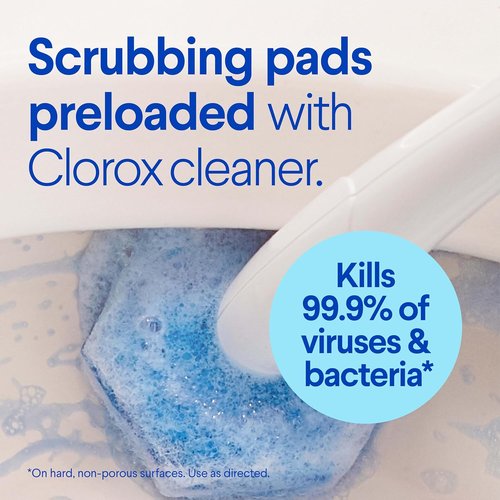 Clorox ToiletWand Disposable Toilet Cleaning System - Essential Spring Cleaning Kit with 16 Scrubbing Pad Refills