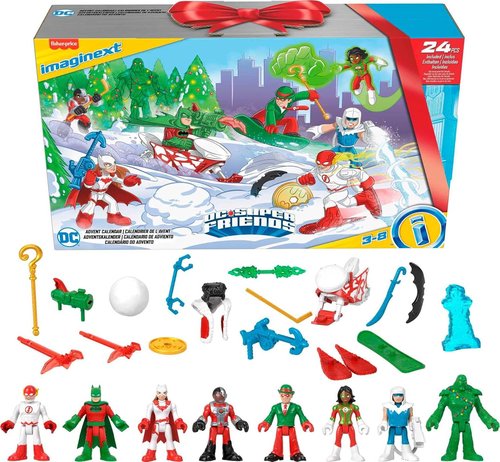 Fisher-Price Imaginext DC Super Friends Advent Calendar - 24 Fun Figures & Accessories for Kids 3+