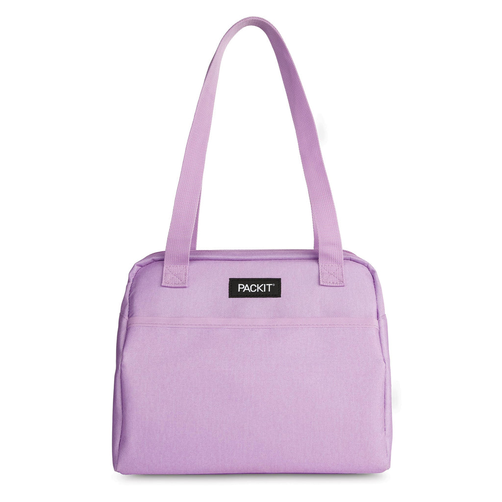 PackIt(R) Freezable Hampton Lunch Bag, Lavender, Built with EcoFreeze(R) Technology, Collapsible, Reusable, Zip Closure with Front Pocket and Shoulder Straps, Designed for Fresh Office Lunches