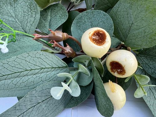 Eucalyptus Candle Rings by [Brand Name] - 2Pcs Boho Wreaths for 3-Inch Pillar Candles | 4-Inch Decor