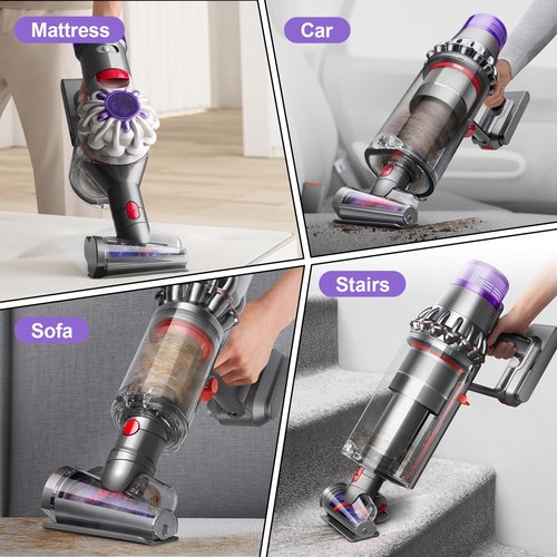 Bolan-Tech Mini Motorized Tool Brush Head for Dyson V7 V8 V10 V11 V15 Vacuum Cleaner Anti-Tangle Screw Tool Motorhead Attachment Head Replacement Parts for Long and Pet Hair