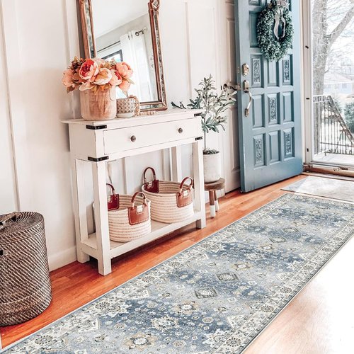 HY HAO YUN LAI Non-Slip Kitchen Runner Rug - Ultra Soft & Washable, Grey 2' x 12'