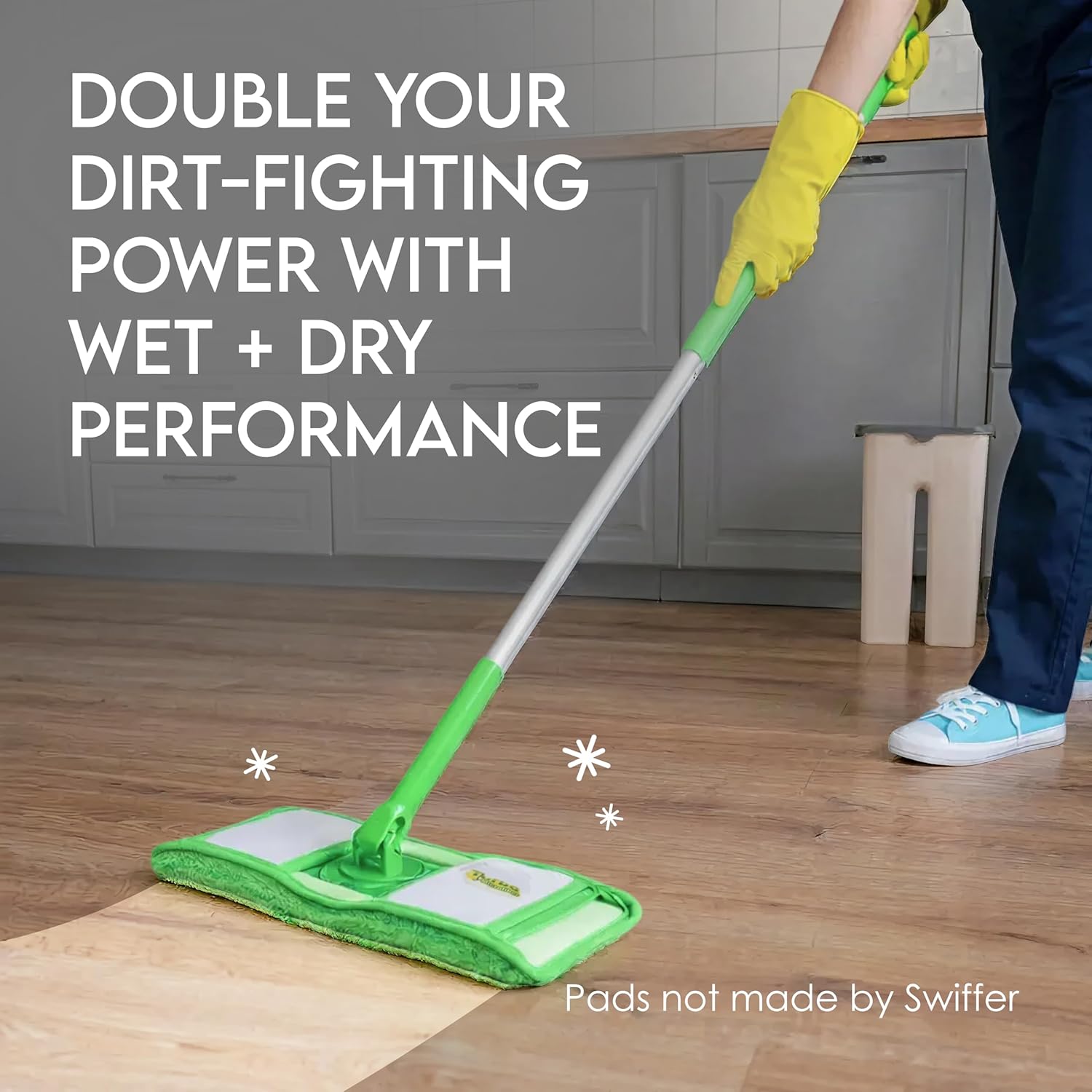 Turbo Reusable Mop Pads - Washable Microfiber Refills for Swiffer Sweeper - 12 Inch | 2 Pack