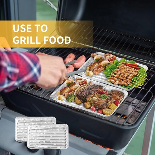 Aluminum Broiler Pan - 25 Pack Disposable Foil Baking Sheets for Oven & BBQ | 13 x 9 x 1 Inch