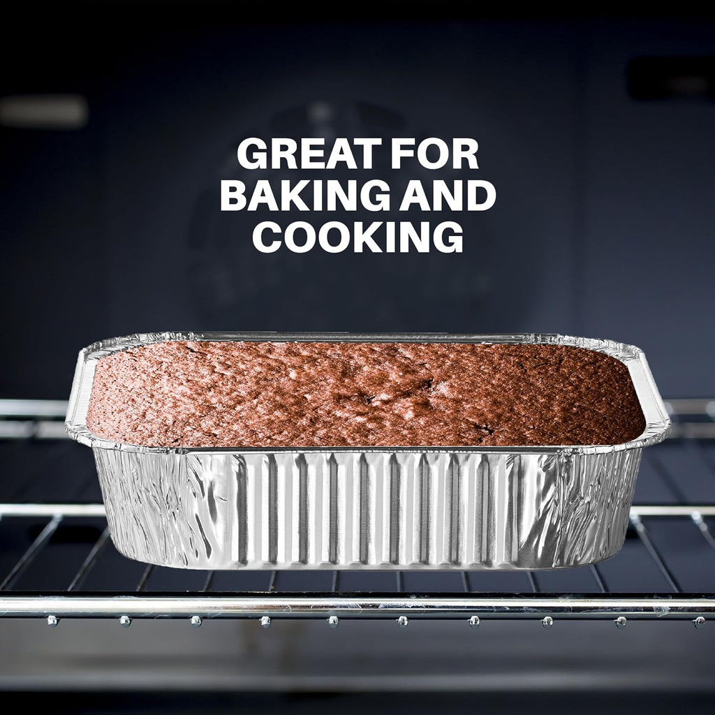 MontoPack 8” Disposable Aluminum Foil Baking Pans - 20 Pack | Versatile 8 x 8 Cake Pan for Broiling & Meal Prep