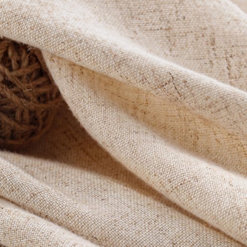 XOGUIBO Farmhouse Shower Curtain with Ruffle Hem Linen Beige Shower Curtains for Bathroom Boho Country Rustic Natural Fabric, 72" W x 72" L