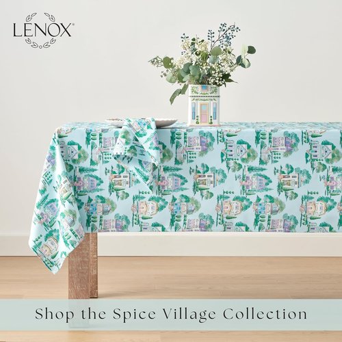 Lenox Spice Village Placemats - Set of 4 Allover Design in Blue | 13" W x 19" L