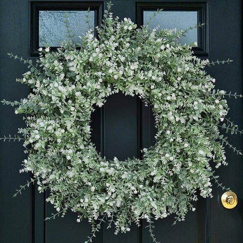 Eucalyptus & Lavender Wreath by [Brand Name] - 26'' Large Artificial Floral Decor for All Seasons | White-Green