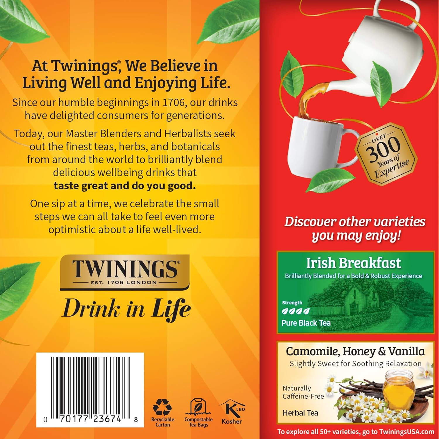 Twinings English Breakfast Black Tea - Smooth & Robust Flavor | 100 Individually Wrapped Teabags