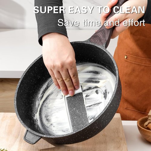 Kordisen Nonstick Deep Frying Pan - 12 Inch Large Skillet | 5 Qt Healthy Induction Cookware, PFOA Free