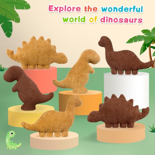 Andywoo Dino Chicken Plush Nuggets Pillow for Funny Birthday Gifts, Cute Funny Stuffed Animals Toy for Boy and Girl, Dinosaur Gifts for Kids Teens and Adults (Brachiosaurus, Small)