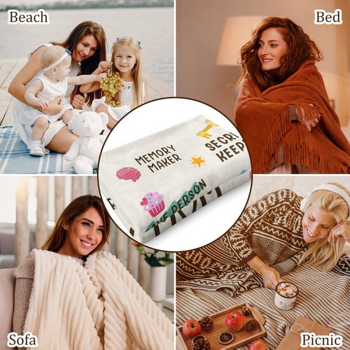 Hudiegify Valentines Day Gifts for Mom, Birthday Gifts for Moms, Mom's Birthday, Christmas Valentines Mothers Day Ideas Gifts for Mother-A Warm Blanket to - My MOM Blanket White 60" X 50"