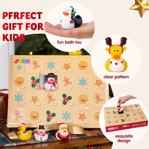 JOYIN Christmas Advent Calendar - 24 Days of Fun Rubber Duck Bath Toys for Kids | Perfect Holiday Gift