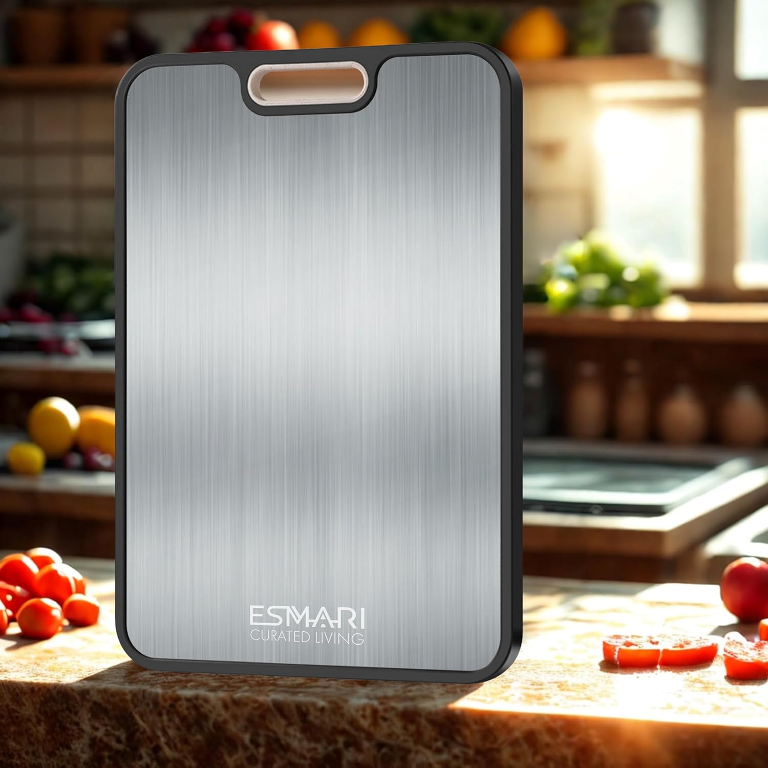 Titanium Cutting Board - 2-in-1 Double-Sided Food Grade Pure Titanium & PP | Large 16” × 11” Easy Clean Chopping Board for Meat & Vegetables
