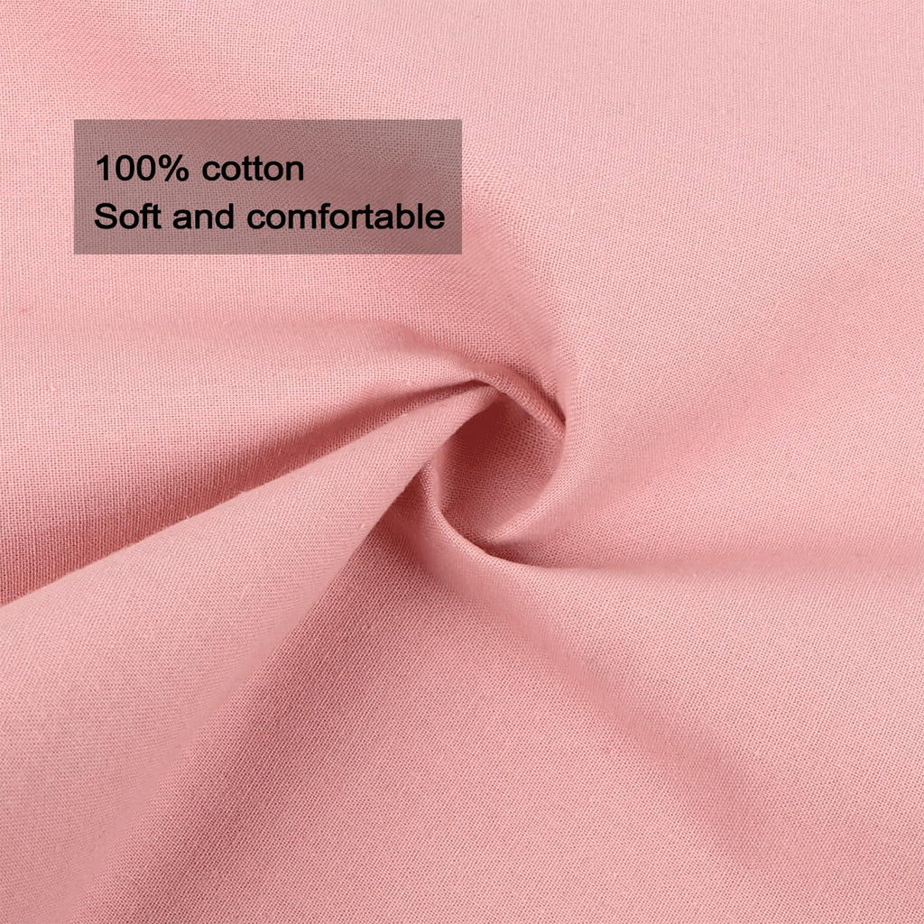 MIKI WELL Scalloped Embroidery Cloth Napkins Set of 4 14"X14" Cotton Napkins for Potluck Party Wedding Table Decor (Square Pink with Red)