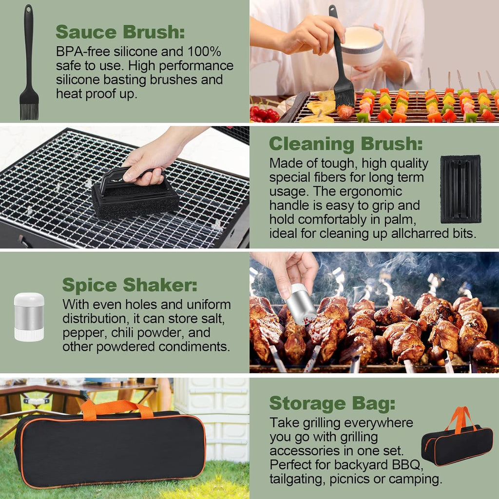 Blackstone 18PCS Griddle Accessories Kit - Premium Flat Top Grill Set with Spatulas, Basting Cover & Scraper