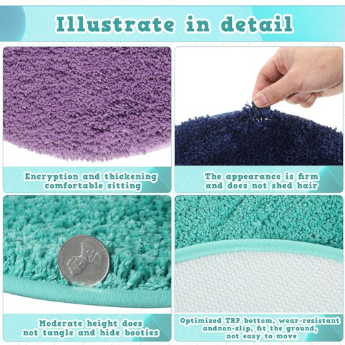 Funtery 6 Pieces Colorful Carpet Circle Seats 18 Inches Round Kids Classroom Floor Mat Soft Classroom Rugs Educational Cushions for Kids School Learning Area, Home Bedroom Play Areas Rugs