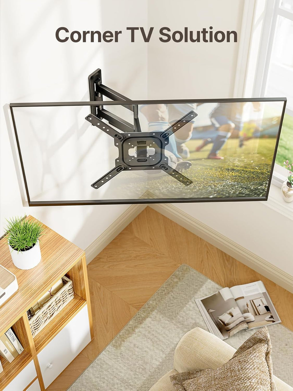 monTEK Full Motion TV Wall Mount - Swivel & Tilt Bracket for 23-65 Inch TVs | Max VESA 400x400mm, 77 lbs Capacity