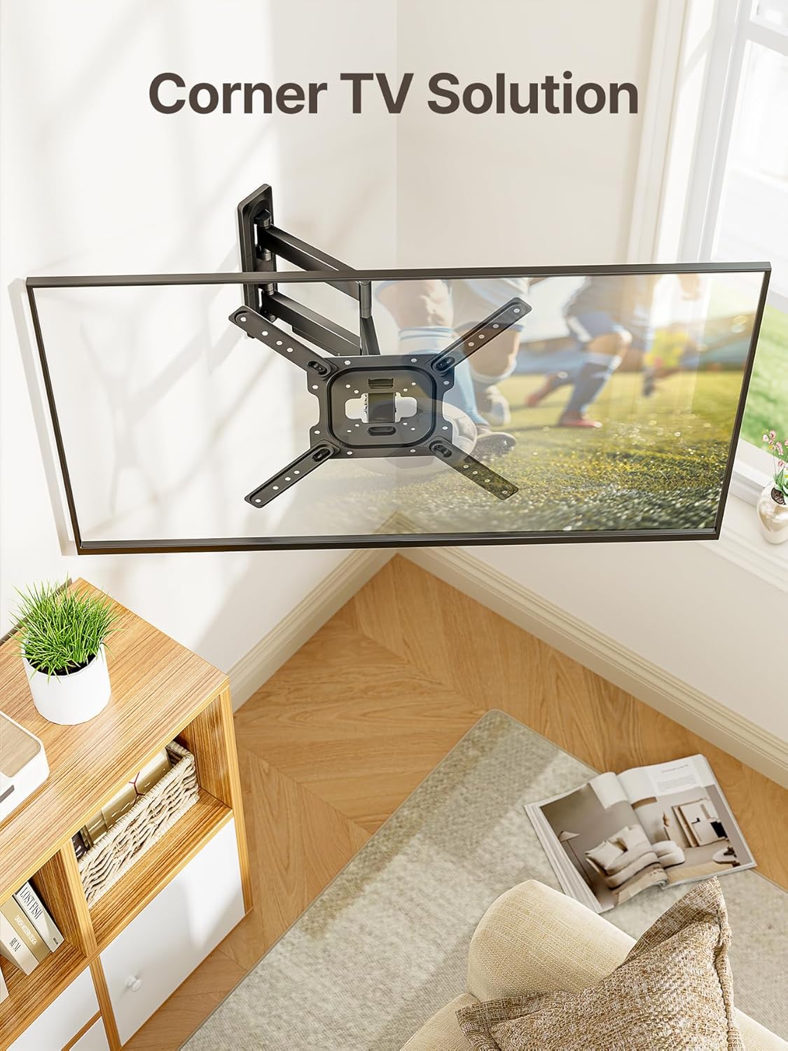 monTEK Full Motion TV Wall Mount - Swivel & Tilt Bracket for 23-65 Inch TVs | Max VESA 400x400mm, 77 lbs Capacity