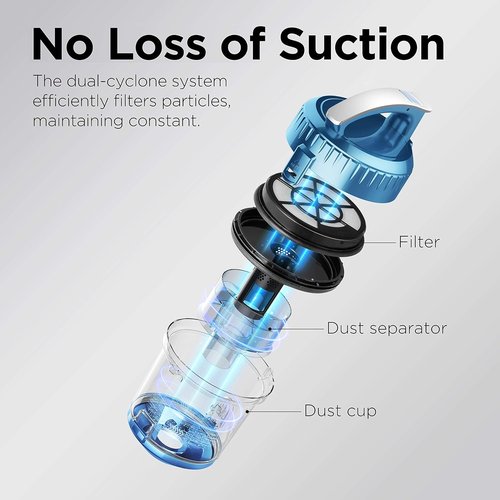 Eureka WhirlWind Bagless Canister Vacuum Cleaner - Lightweight 2.5L for Carpets & Hard Floors | Blue