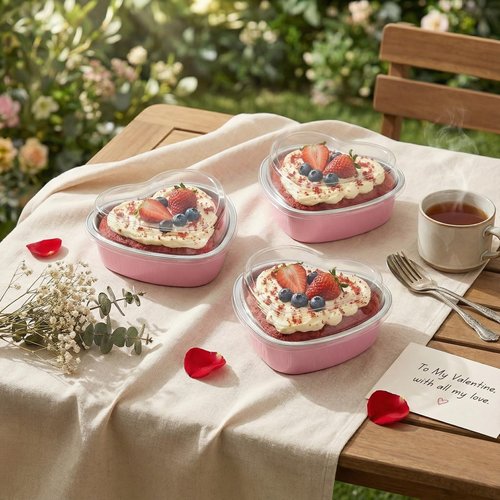 ZKNDRHJO 36 Pcs 9oz Valentine's Day Disposable Aluminum Foil Heart Cake Pan Set with Secure Lids, Premium Heart Shaped Cake Pans for Baking & Gifting,Pans for Holidays and Special Events (pink, 9OZ)