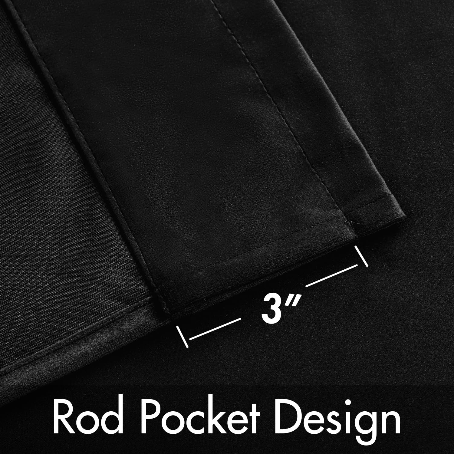 MIULEE Black Velvet Blackout Curtains 84 Inch Long Luxury Super Soft Thermal Insulated Window Curtains Room Darkening Drapes Rod Pocket Design for Bedroom Living Room Set of 2 Panels, W40 x L84 Inch