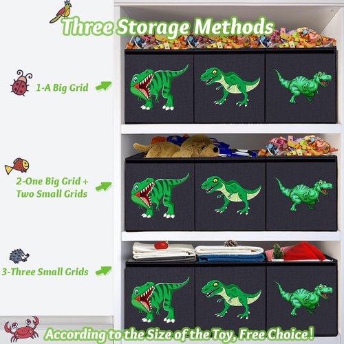 Extra Large Toy Box, Collapsible Sturdy Toy Storage Organizer with Lids, Dinosaur Toy Boxes for Boys Girls, 40.6"x 14"x16.5" Kids Toy Chest Bin Box Baskets for Living Room, Playroom, Bedroom, Nursery