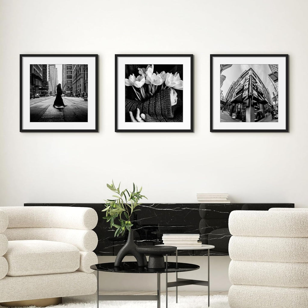 Upsimples 20x20 Picture Frame - Versatile Wall Hanging for 16x16 Photos with Mat, Black, 1 Pack