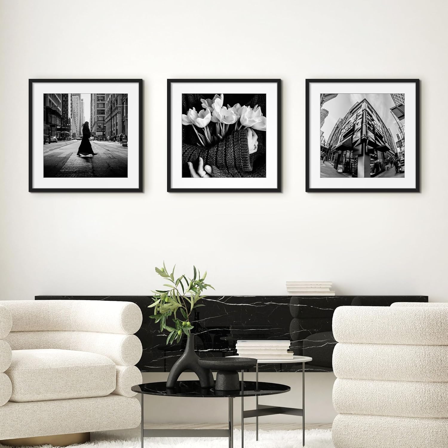 Upsimples 20x20 Picture Frame - Versatile Wall Hanging for 16x16 Photos with Mat, Black, 1 Pack