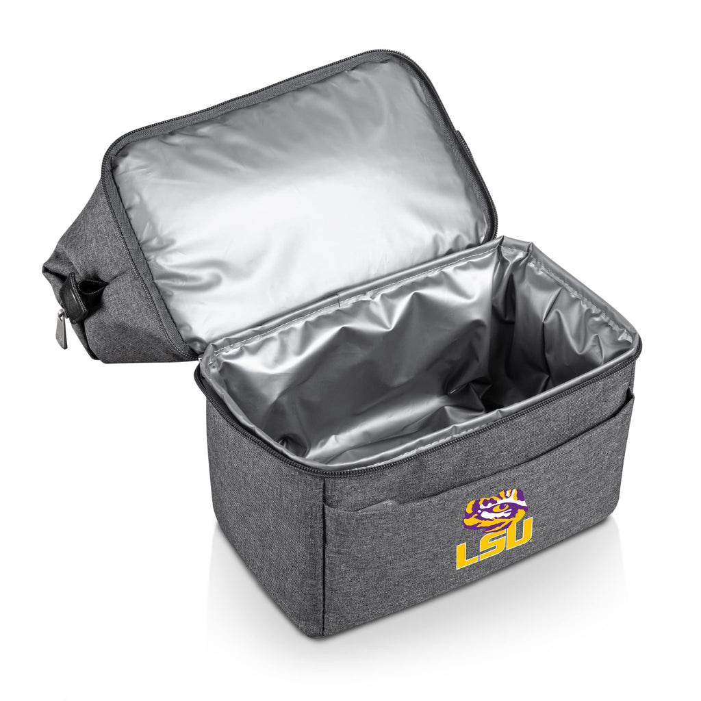 Picnic TIME NCAA LSU Tigers Urban Lunch Bag, Cooler Lunch Tote, Insulated Lunch Bag, (Gray with Black Accents)