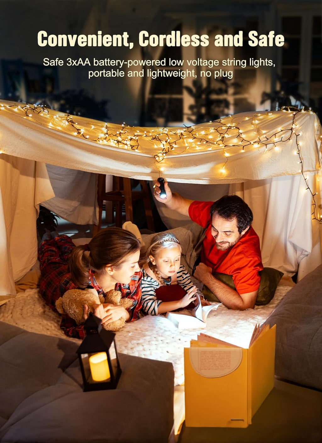 Brightown Christmas String Lights - 20 LED Battery Operated Mini Lights with Timer - 8ft Warm White (2 Pack)