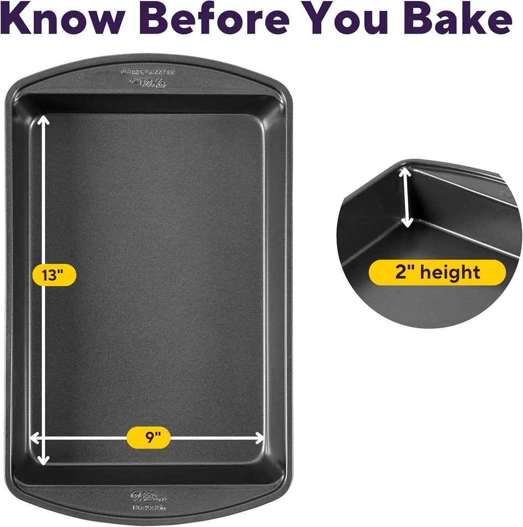 Wilton Platinum Non-Stick Oblong Baking Pan - Versatile 13 x 9 x 2 Inch for Baking & Roasting - Dishwasher Safe, PFAS-Free