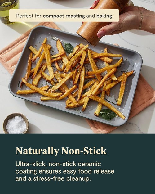 Caraway Nonstick Ceramic Baking Sheet - Non-Toxic & Oven Safe 9x13” Mini Sheet Pan in Sage