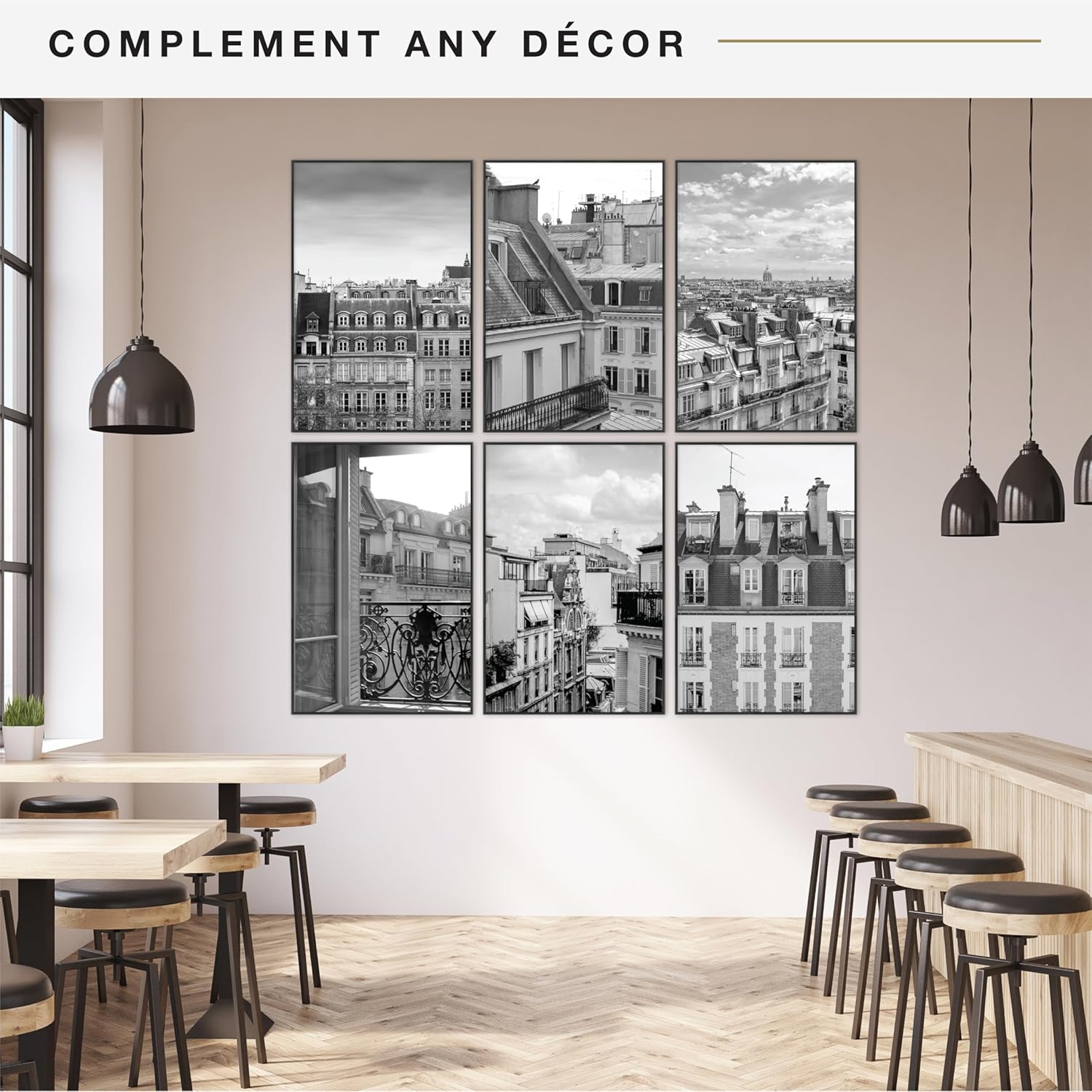 MCS Original Poster Frame - 24x36 Black Lightweight Vertical & Horizontal Wall Hanging | 6-Pack for Art Prints