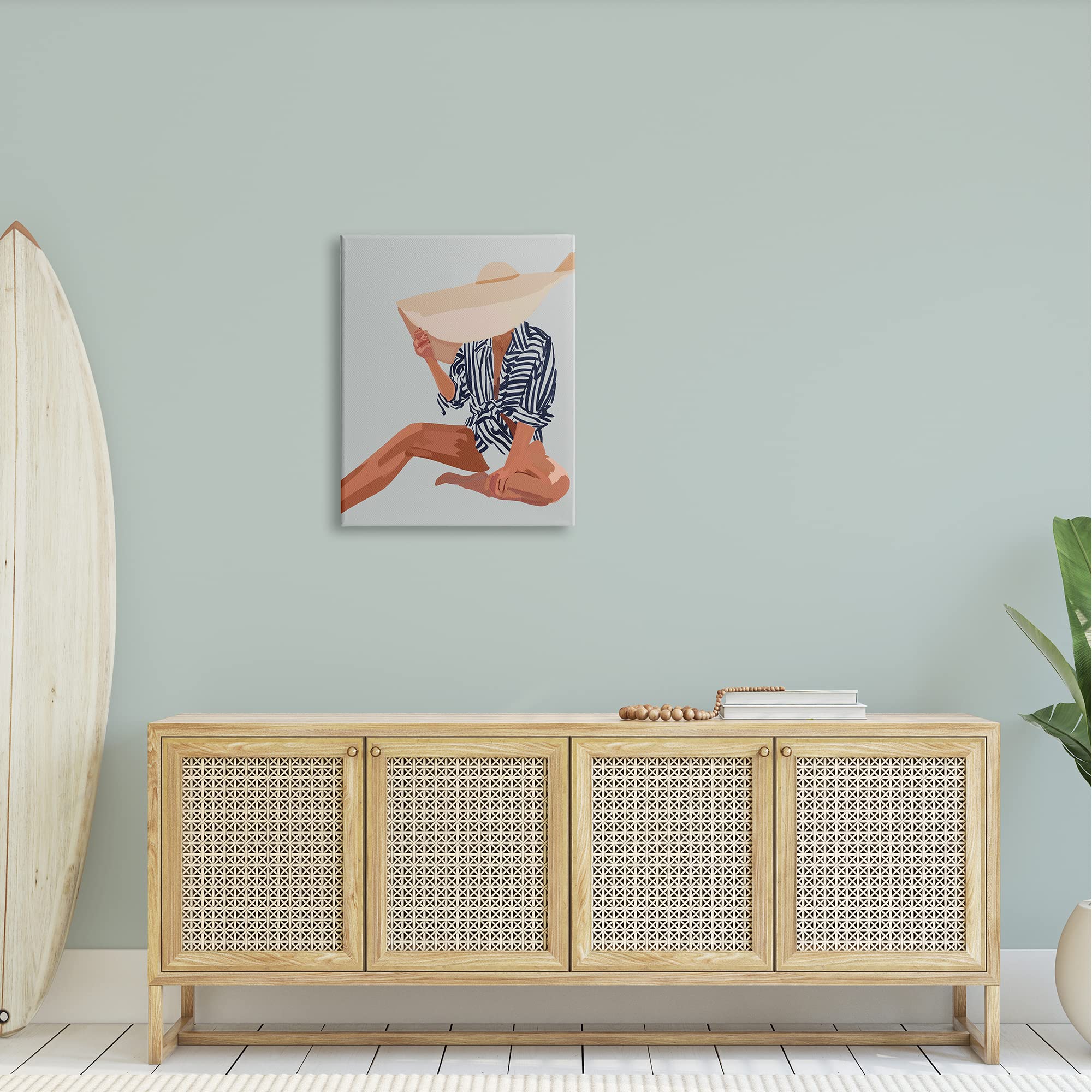 Stupell Industries Woman Obscured By Sun Hat Summer Beach Portrait Canvas Wall Art, Design By Amelia Noyes