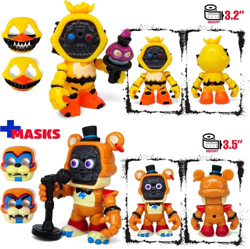 FNAF Mini Figures Collection - 12 Pcs Inspired by Five Nights at Freddy's with Masks | Action Figures Set
