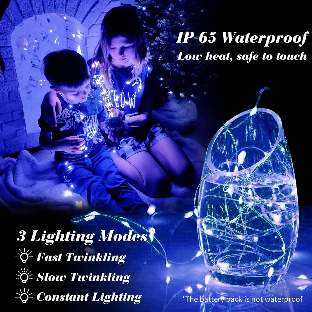 ZGWJ Fairy Lights - 12 Pack Battery Operated 7ft Mini LED String Lights | Silver Wire, 3 Modes for DIY Decor