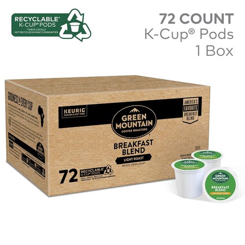 Green Mountain Coffee Roasters Breakfast Blend - Light Roast K-Cup Pods | 72 Count