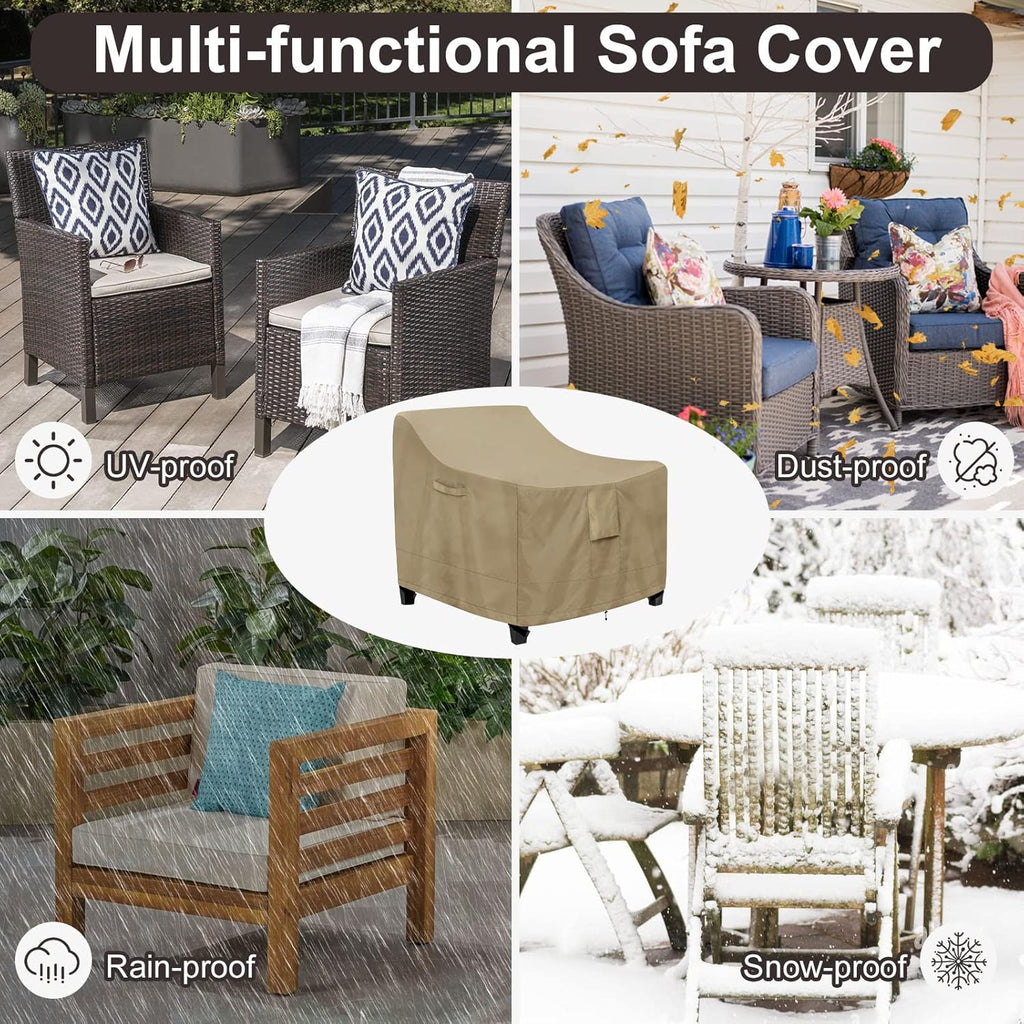 PureFit Outdoor Chair Covers - Waterproof 2 Pack for Patio Furniture | Fits 28W x 30D x 31H Inches, Camel